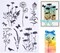 Plant Silhouette Silicone Clear Stamp Flowers Leaves Transparent Silicone Stamps Daisy Lavender Wildflower Transparent Stamp